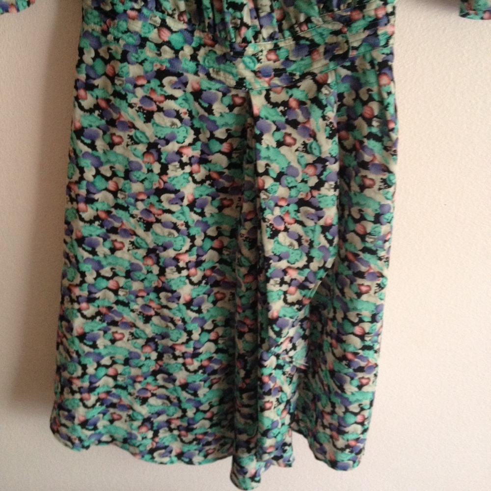 Vintage Green Silky Madison Rowen Wrap Dress - Picture 6 of 8